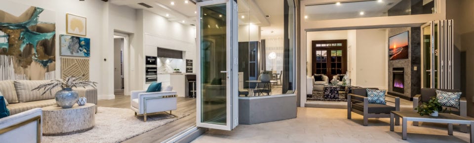 Open sliding doors on lanai