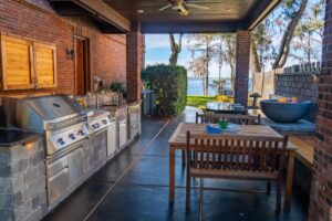 Outdoor kitchen with grill