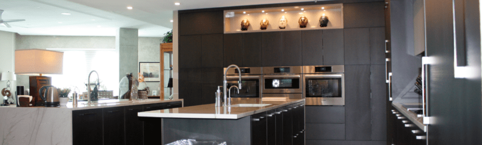 Brown kitchen cabinetry