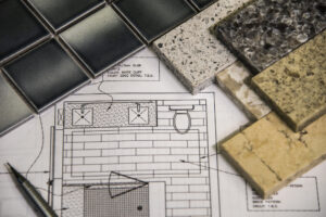 Tile samples and design plans