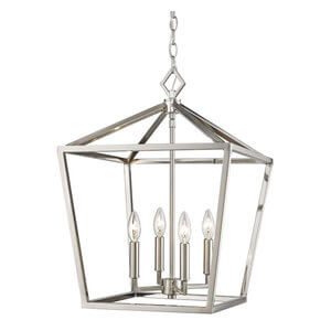 Silver light fixture with candles
