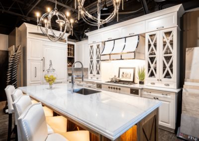 Kitchen with white cabinets