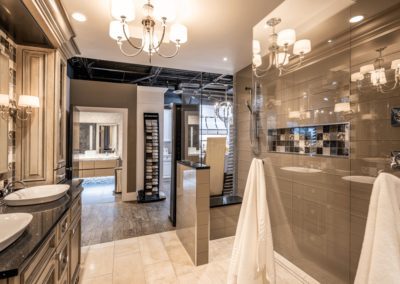 Bathroom with gray tile