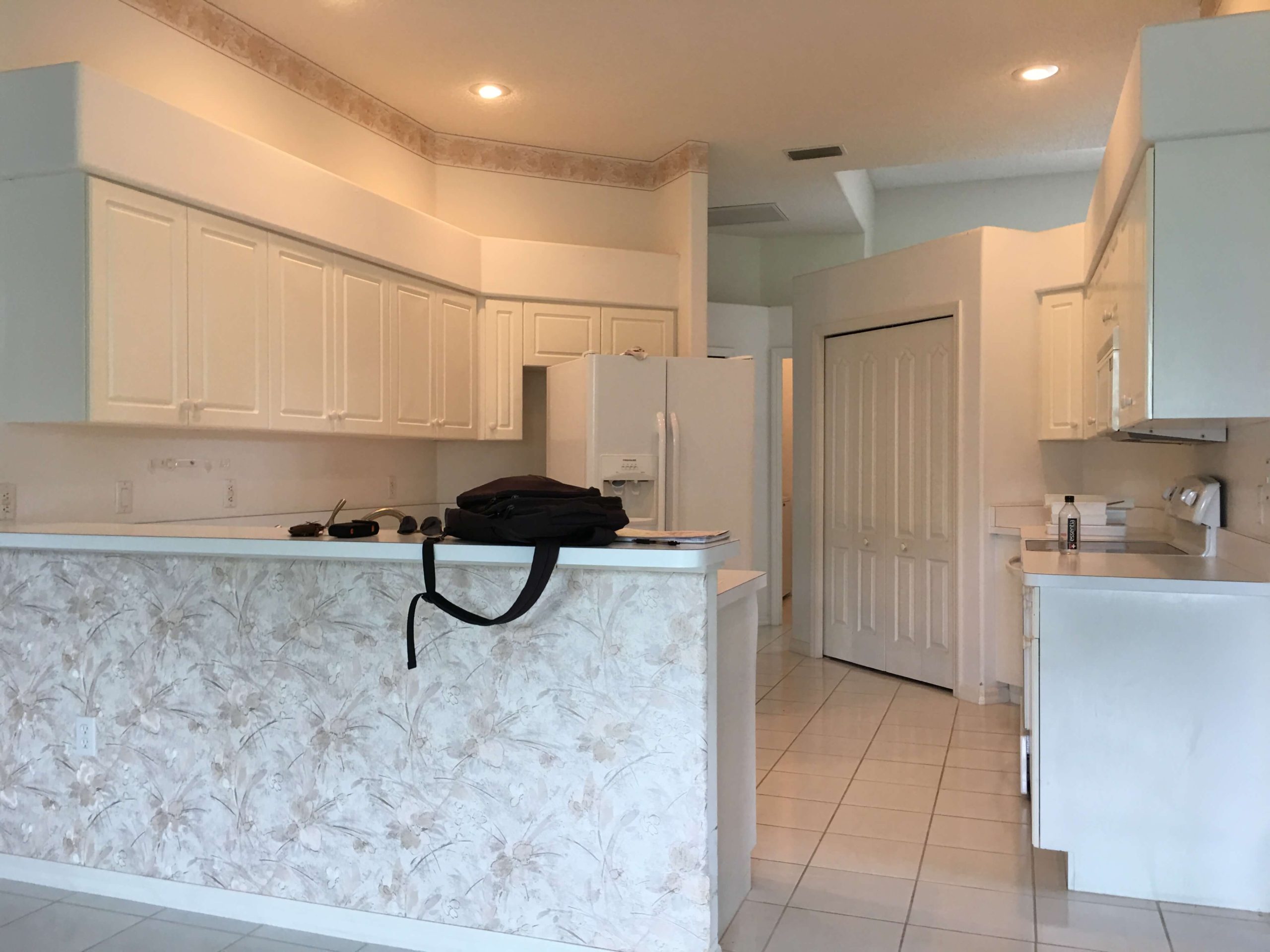 Kitchen with wood cabinets
