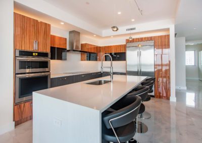 Orange and white two-tone kitchen
