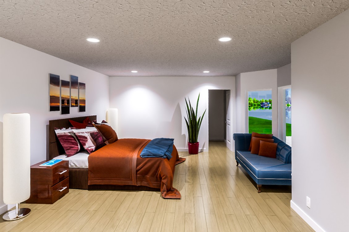 Modern bedroom rendering