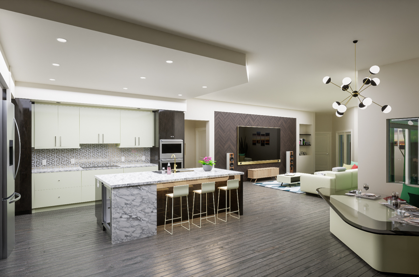 3D rendering of contemporary kitchen