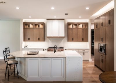 White cabinets in kitchen
