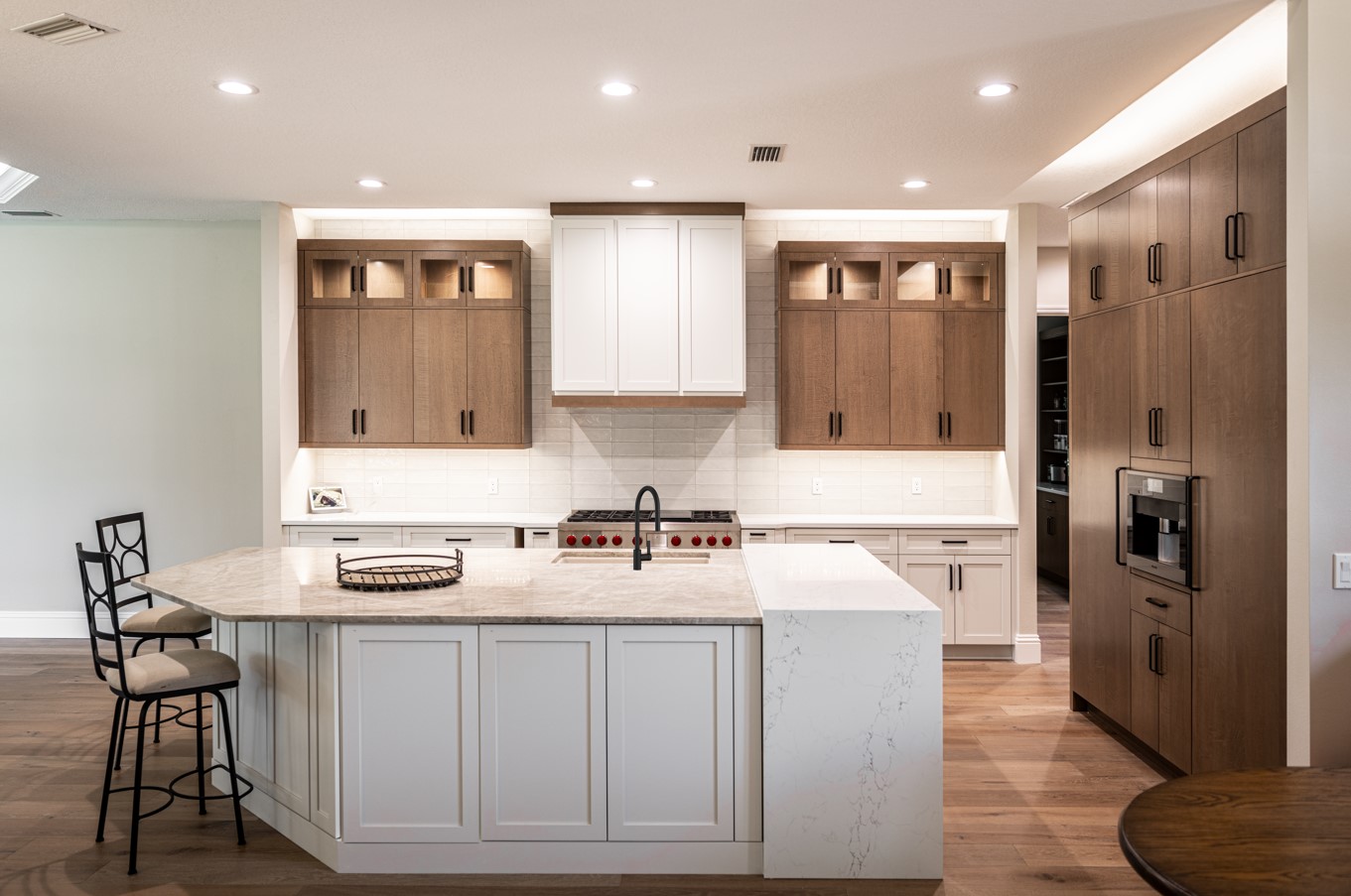 White cabinets in kitchen