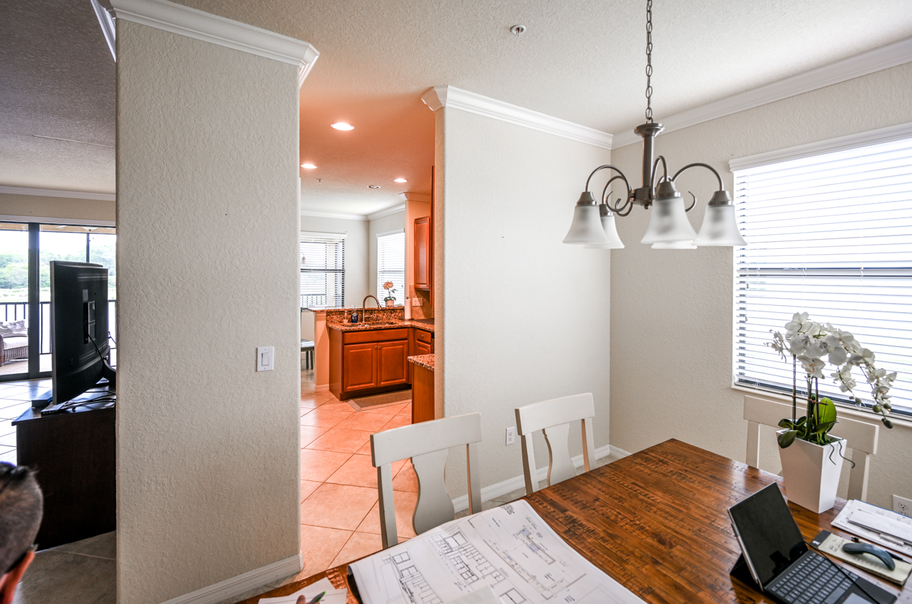 Kitchen with wood cabinets