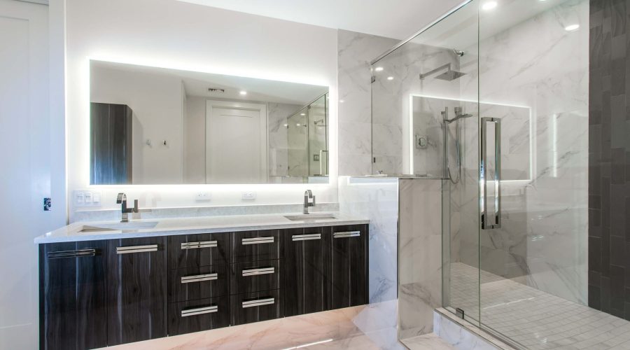 Bathroom with floating vanity